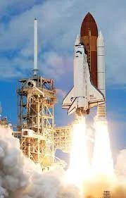 The Space-Shuttle was launched