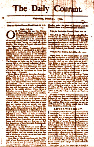 First newspaper published in the UK