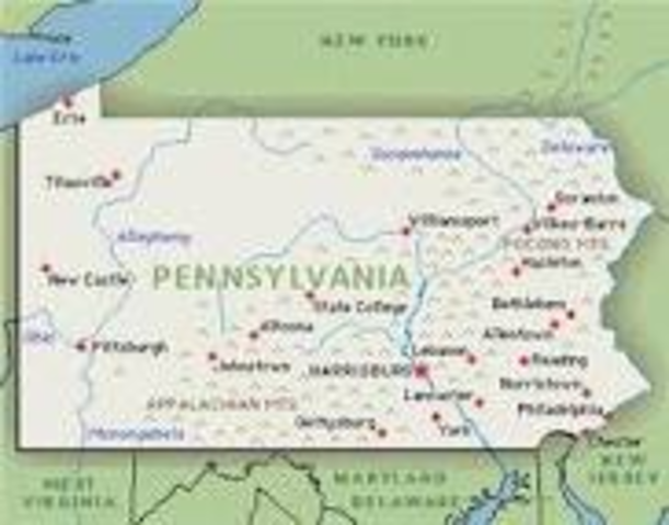 Pennsylvania is founded