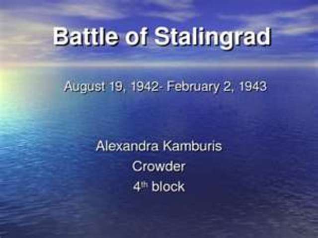 battle of stalinggrad