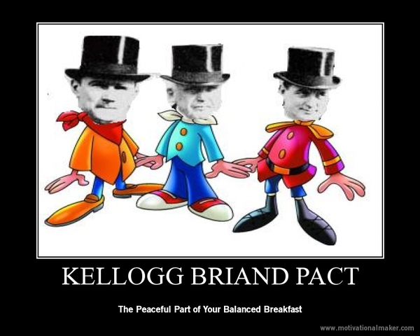 Kellog-Briand peace pact is signed by almost every country in the world