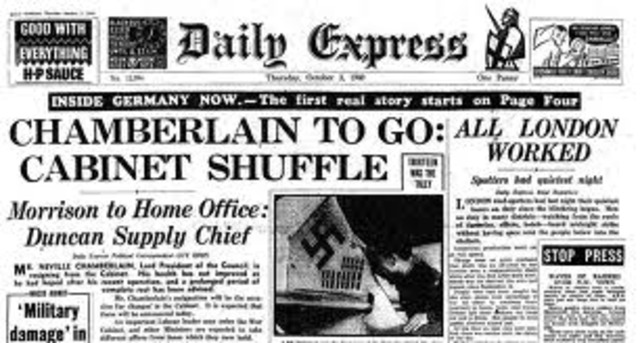 Chamberlin resigns as British Prime Minister