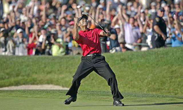 Tiger Wins On Injured Knee