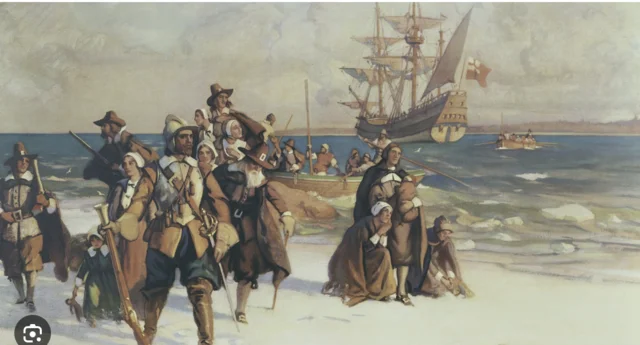 Pilgrims land in Plymouth