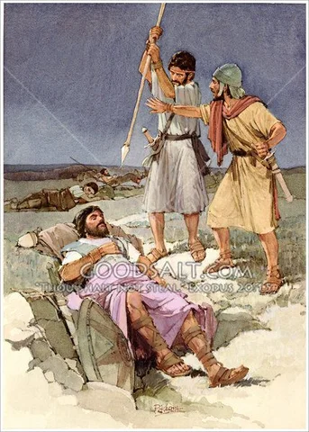 The 2 time Saul spares David's life
