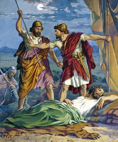 David spares Sauls life