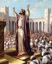 Solomon prays over the temple