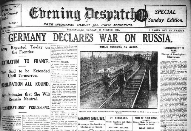 Germany declares war on Russia