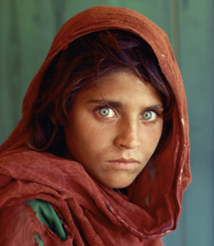 McCurry captures his most famous photo, “Afghan Girl”
