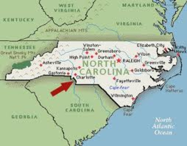 The Carolinas split into North and South Carolina