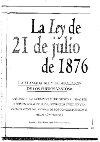 1876ko Legea (Euskal Foruen Abolizioa eta Berrezarkuntza)
