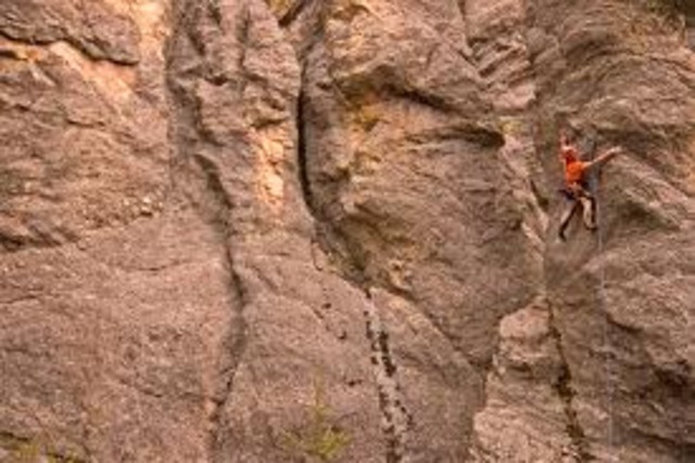 Mark's first rock climb.