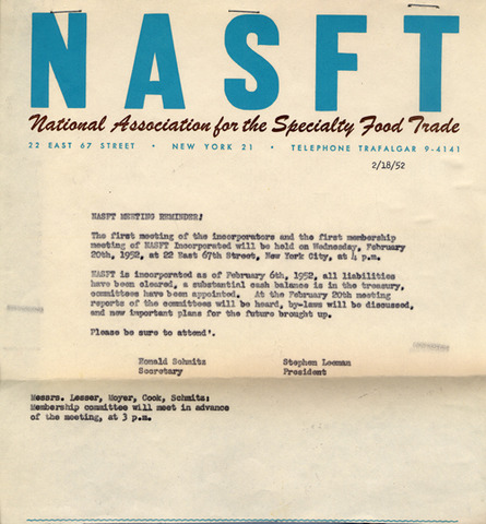First Membership Meeting of the NASFT