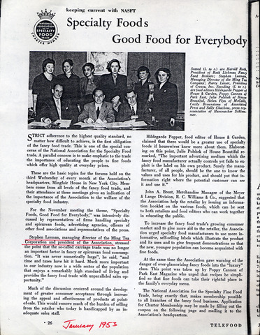 Forums Held to Advance Specialty Food Sales