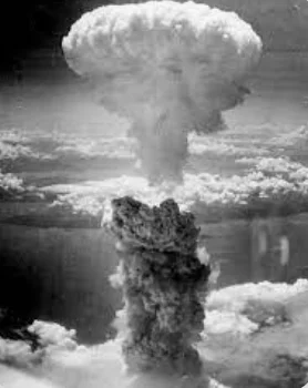 The dropping of the atomic bomb.