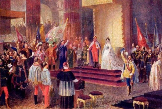 Inicio de la monarquía dual del Imperio Austro-Húngaro con Francisco José I.