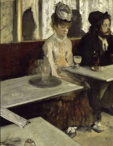 The Absinthe Drinker" (1876) by Edgar Degas - Oil on canvas