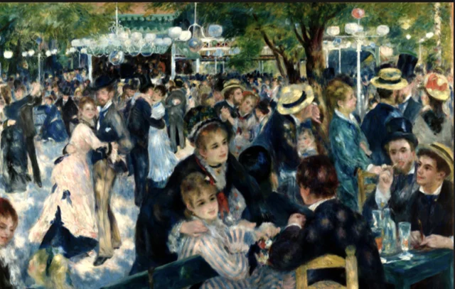 Dance at Le Moulin de la Galette" (1876) by Pierre-Auguste Renoir - Oil on canvas