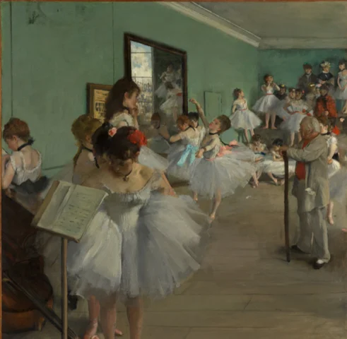 The Dance Class" (1874) by Edgar Degas - Oil on canvas