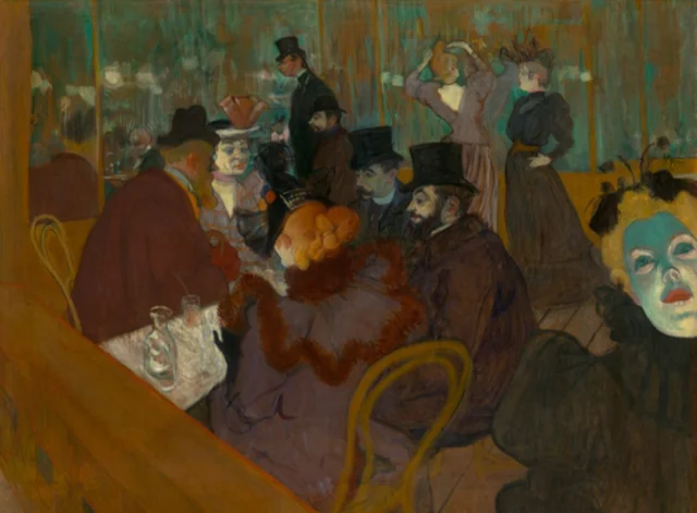 At the Moulin Rouge" (1892-1895) by Henri de Toulouse-Lautrec - Oil on canvas