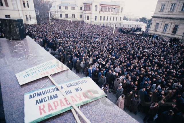 Break up of demonstrations in Azerbaijan's capital, Baku