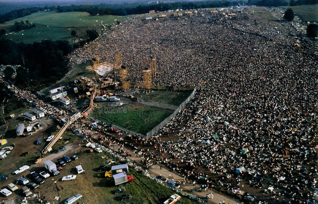 The woodstock festival begins