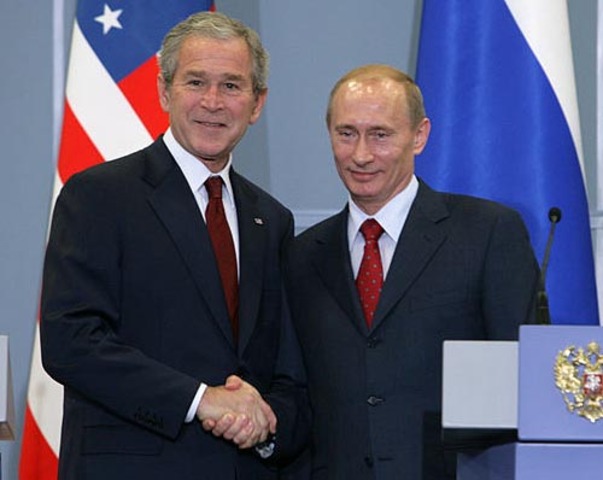 Vladimir Putin objects George W. Bush