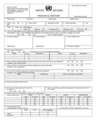 United Nations form