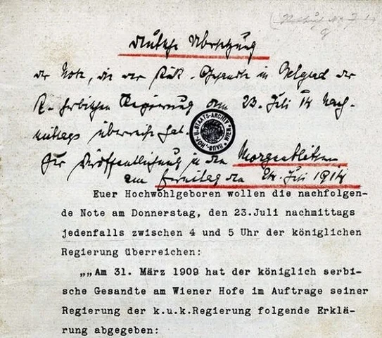 Austro- Hungarian note to Serbia