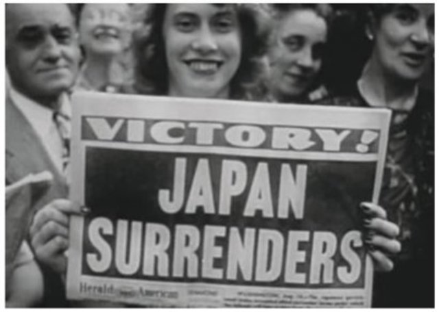Japan surrenders. World War 2 finally ends.