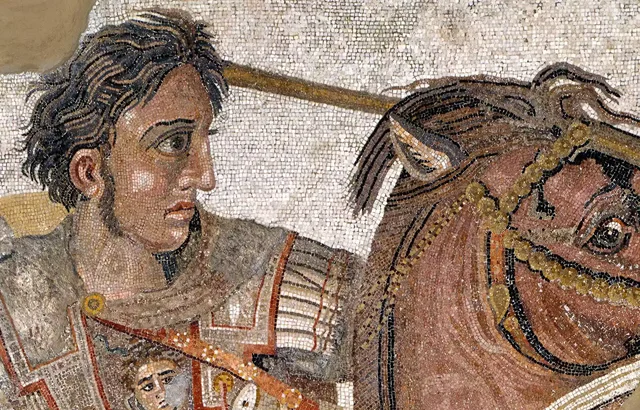 Detail of Mosaic Alexander the Great at the Battle of Issus, Pompeii