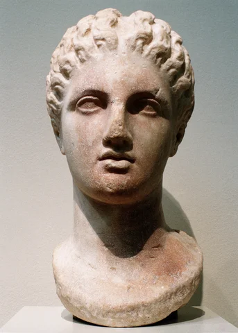 Marble head of a goddess