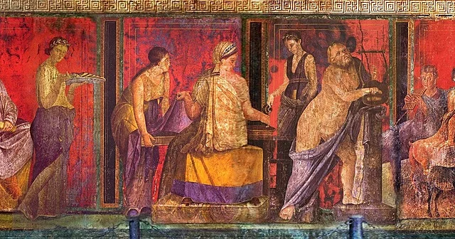 ROMA. Frescos de Triclínio. Villa de los Misterios. Nápoles