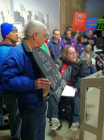 "This is what democracy looks like," say protesters on the second floor of City Council. #occupy