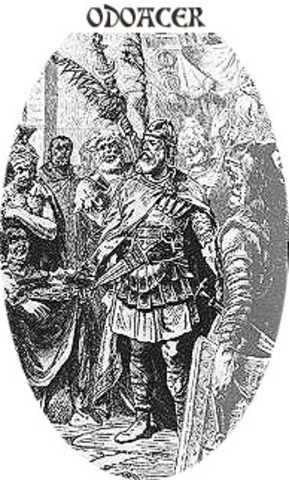 Odoacer, A germany chief caputred rome.