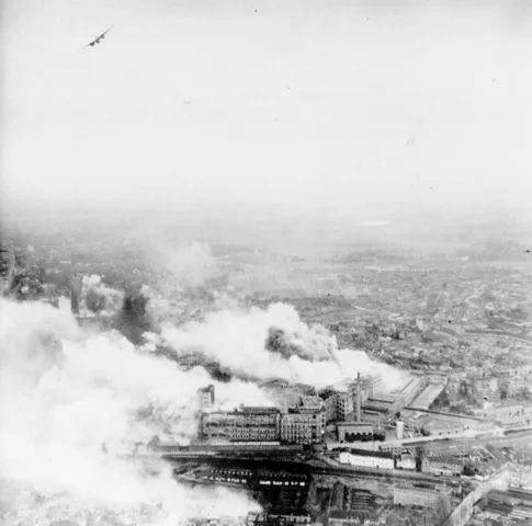 RAF raids on Rotterdam, Schiedam, Geleen, and Eindhoven.