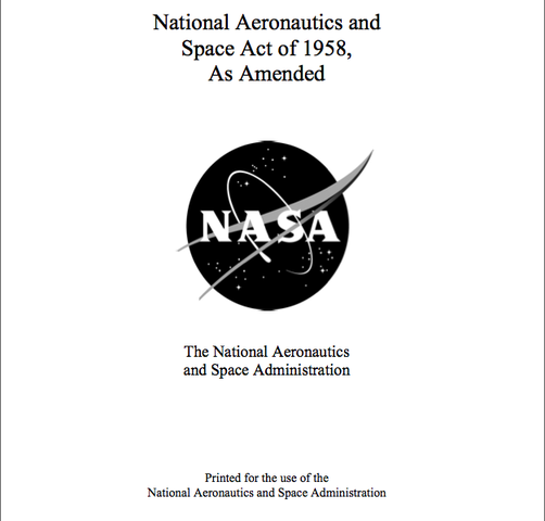 Congress passed the "National Aeronautics and Space Act"