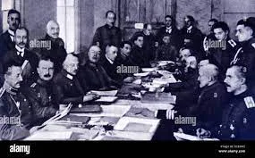 Russia signs the Treaty of Brest-Litovsk with Germany