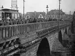 British and American forces enter germany