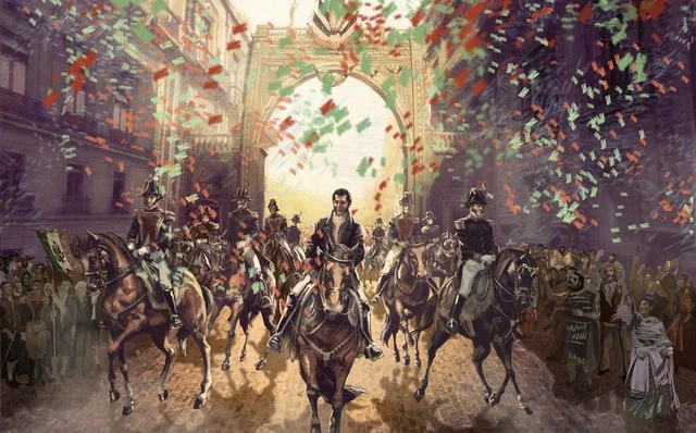Entry of the "Trigarante" Army to Mexico City