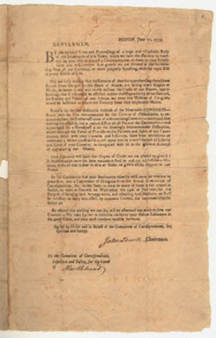 Henry becomes a member of the Committee of Correspondence