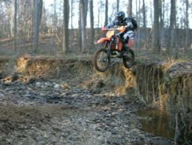 Tex jumps  the creek
