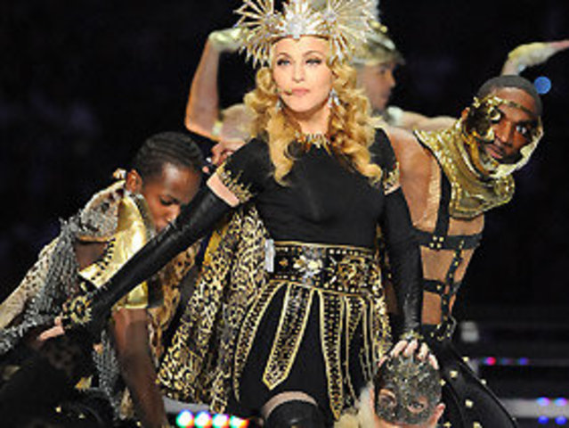 Madonna performs at Super Bowl 46 halftime show