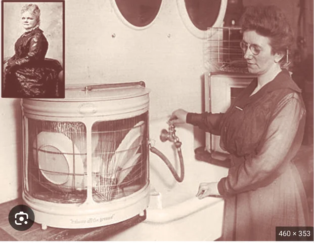 The first practical diswasher by Josephine Cochrane