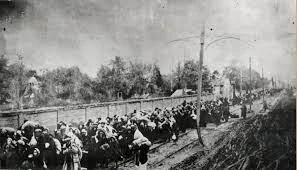 Begin of the death march from Budapest to Austria