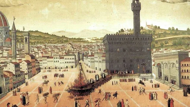 Girolamo Savonarola viene condannato al rogo per eresia