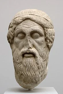 Homer écrie l'Odisee et l'Iliad