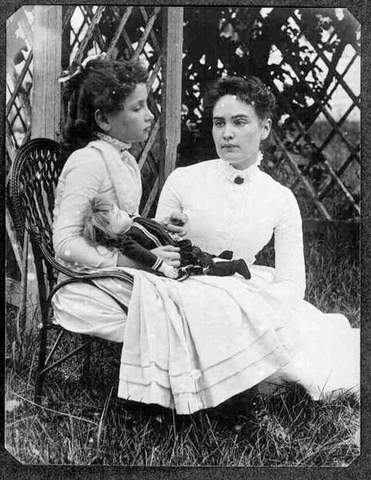 Teacher Anne Sullivan helped her make progress.