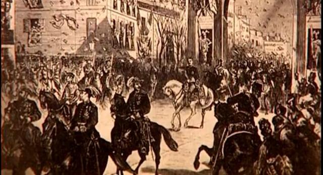 Alfonso XII hace su entrada oficial en Madrid