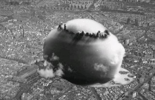 The exact minute of the explosion